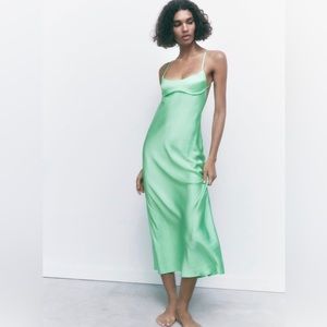 NWT Zara satin midi dress